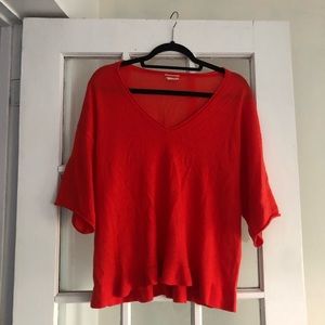 Orange cashmere sweater J Crew